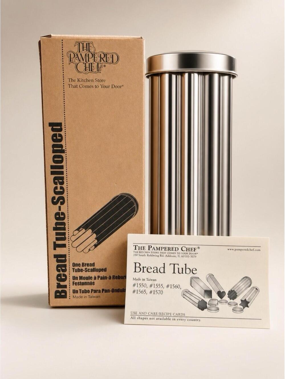 The Pampered Chef Bread Tube - Scalloped Stainless Steel Bread Mold